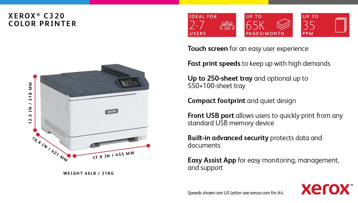 Xerox C320 A4 33ppm Wireless Duplex Prin