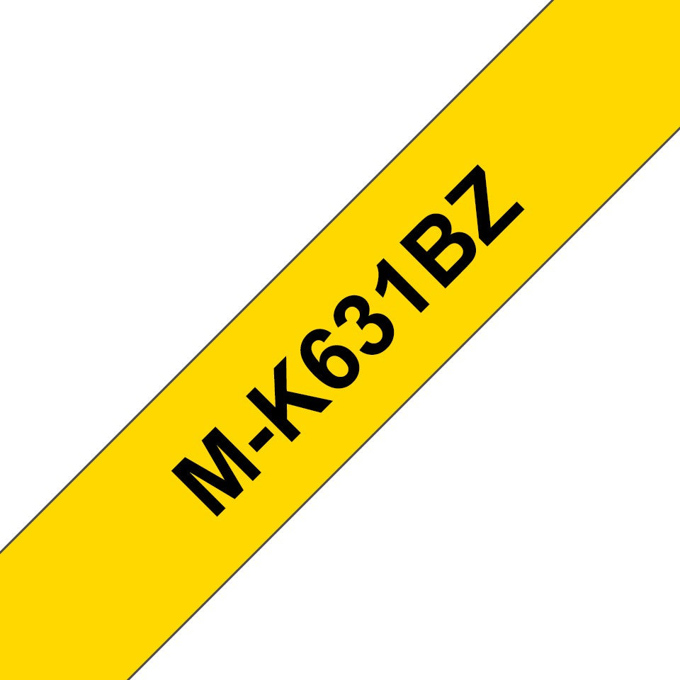 BROTHER Ruban MK631BZ, 12mm Noir sur fond Jaune, Non laminé, 8M