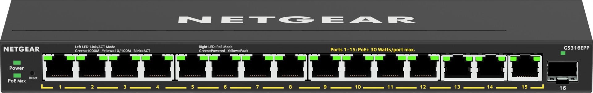 16PT GE PLUS SWCH W/HI-PWR POE+