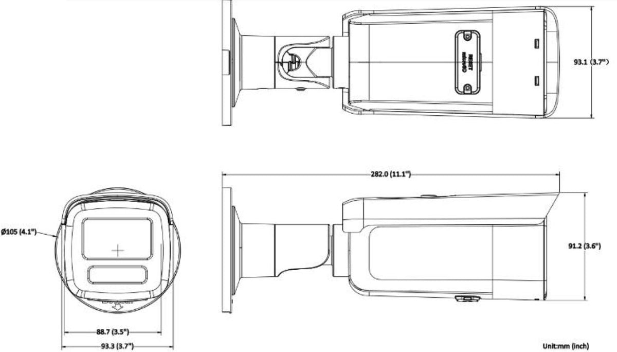 Hikvision DS-2CD2T66G2H-4I(2.8mm)/BLACK Caméra réseau Bullet fixe 6 MP alimentée par Darkfighter