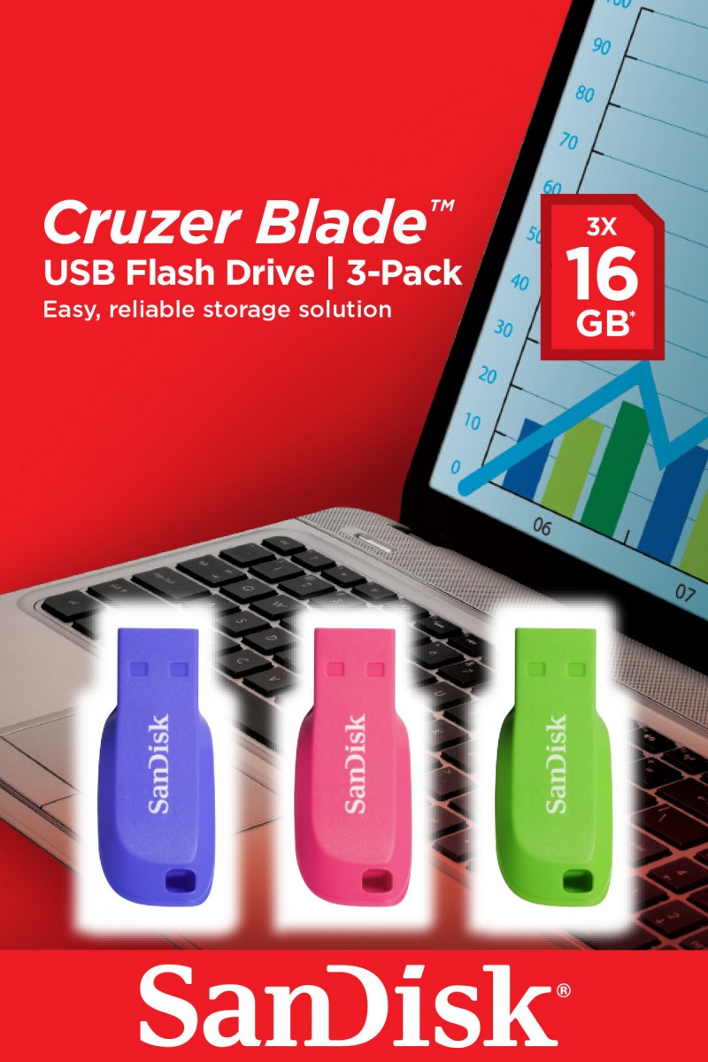 Cruzer Blade USB Flash Drive 3pack 16GB