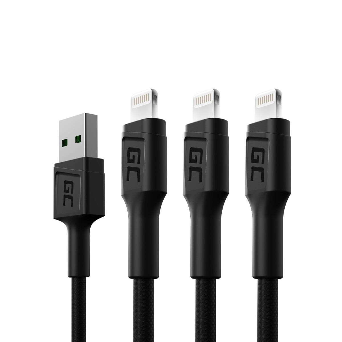 Green Cell KABGCSET05 câble Lightning 1,2 m Noir