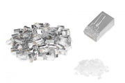 Connecteur modulaire CAT 6, 8P8C, blindé pour câble rond, connecteur traversant, 100 pieces
