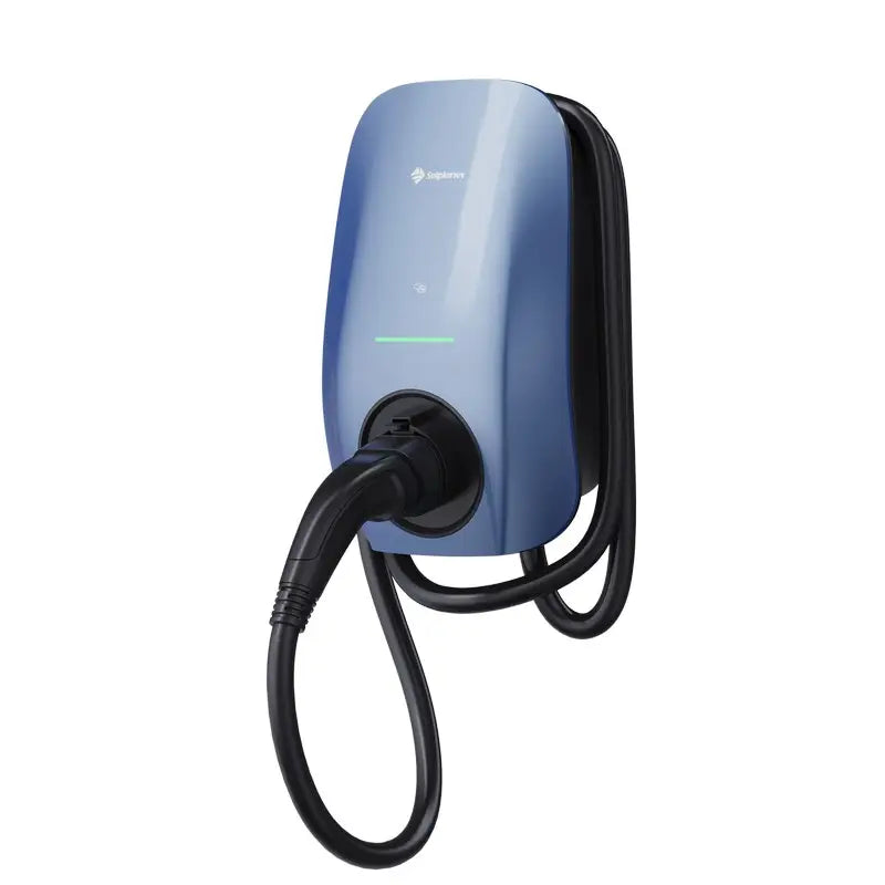 Station de charge EV Solplanet 22 kW, triphasée, NFC, WiFi, Bluetooth, RS485, Type 2, câble de 5 m, Bleu Morandi