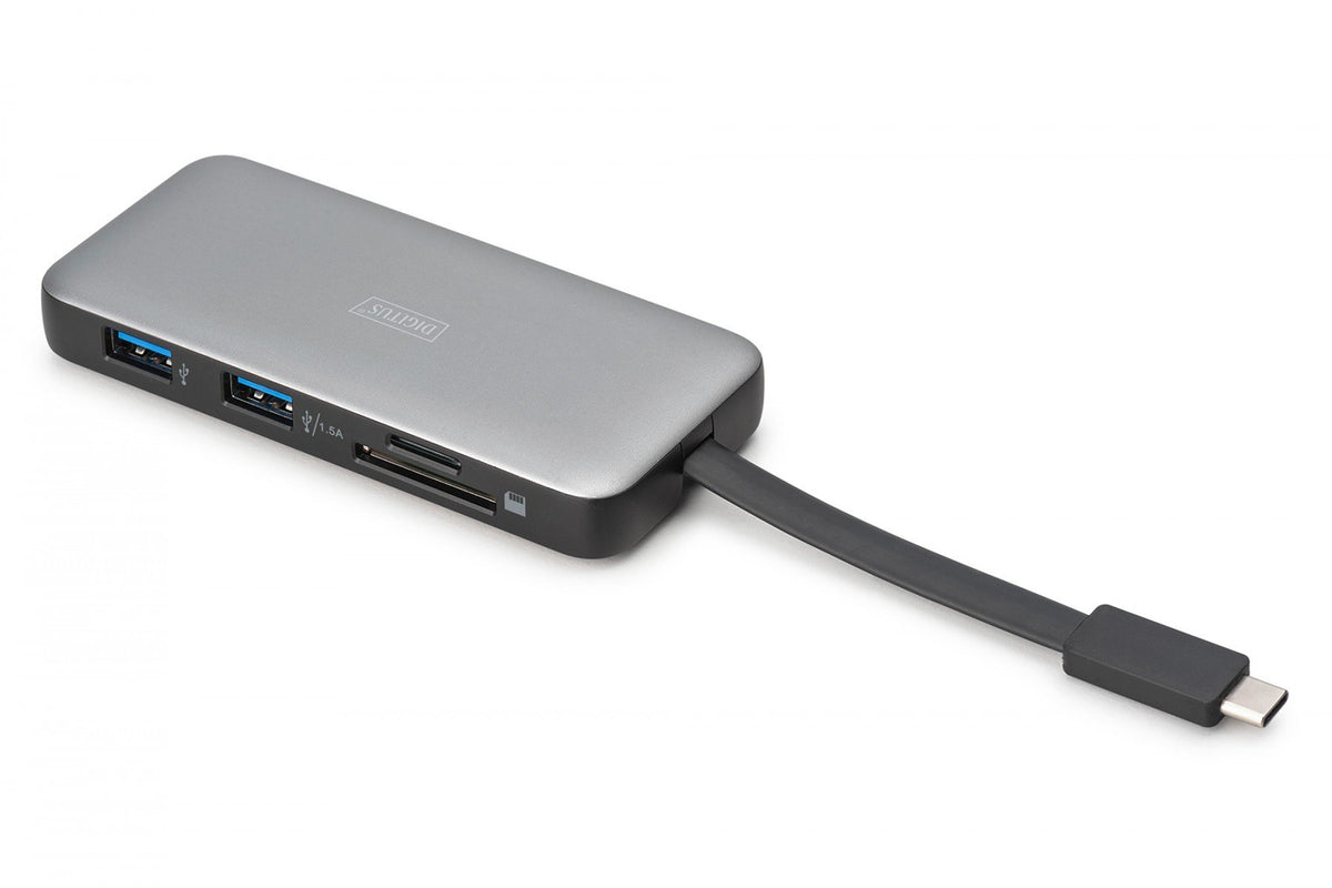 Station d'accueil de voyage USB-C 7 ports, max. 4K/60Hz avec HDR, HDMI, USB-A 3.2 Gen1, Ethernet Gigabit SD/Micro SD, PD 100W