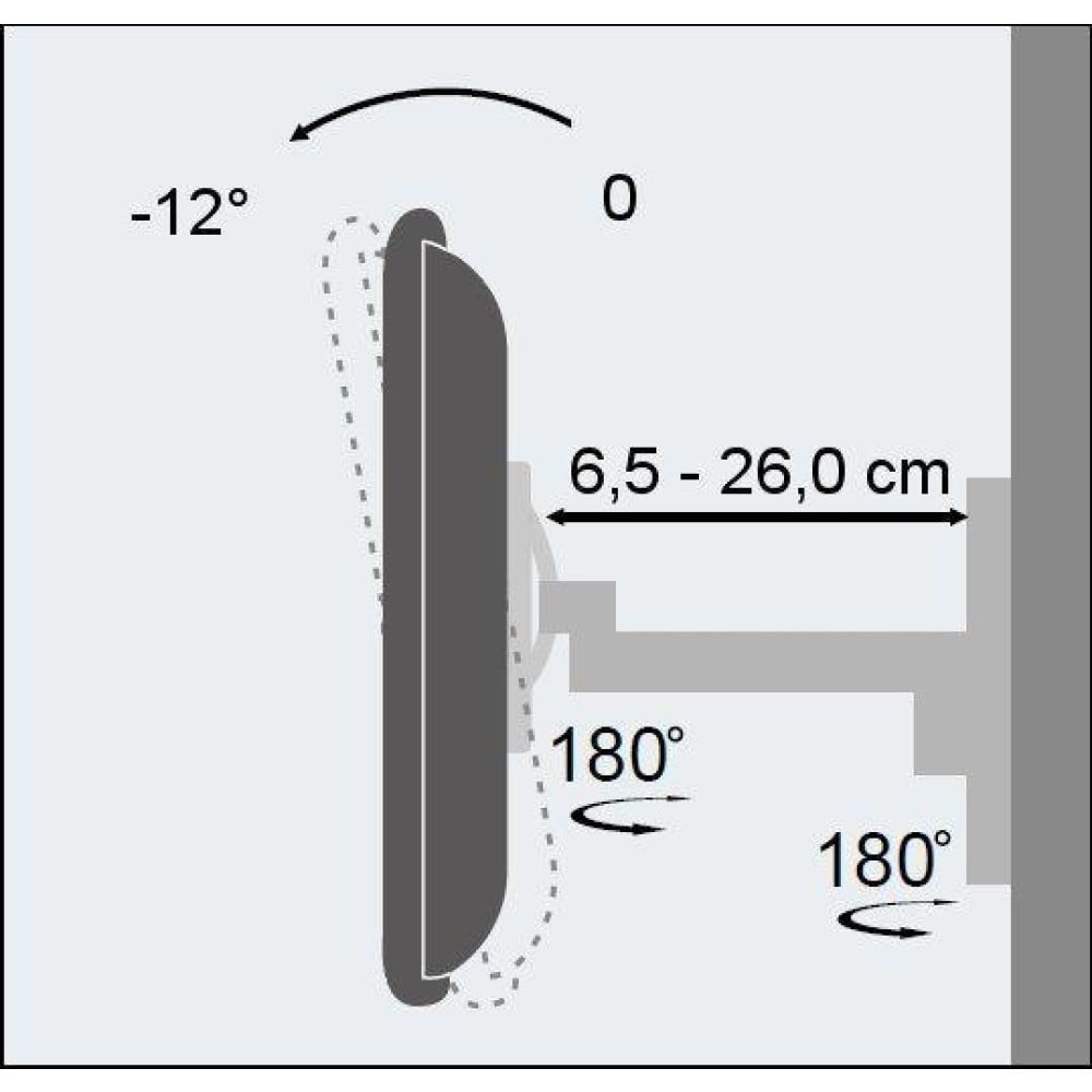 "Techly ICA-LCD 2901 Support mural pour TV 19-37"" LED/LCD 25kg pivotant inclinable"