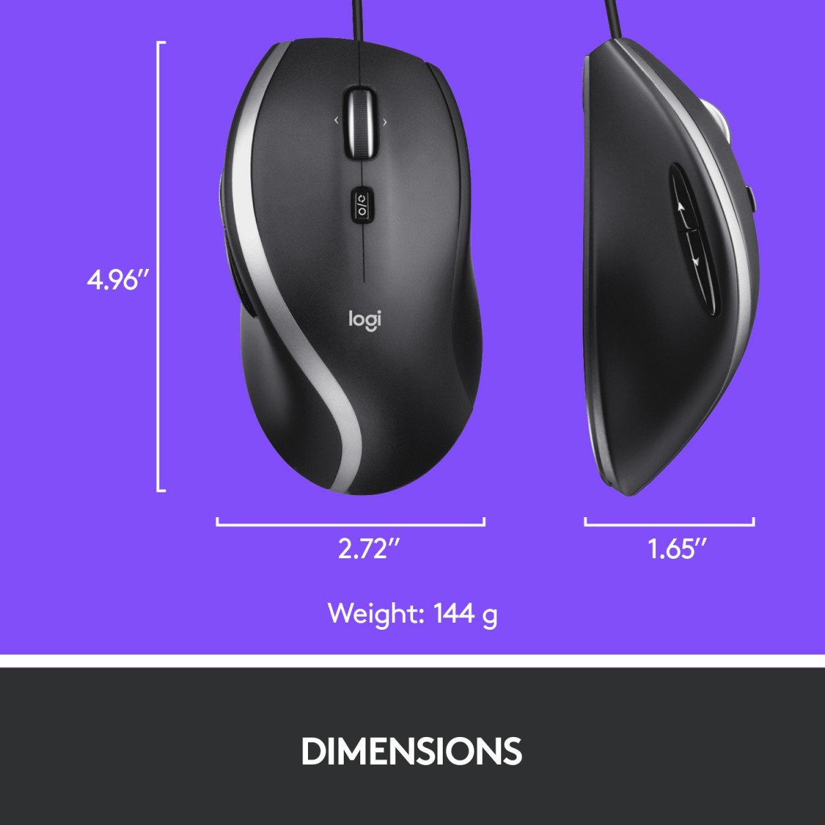 LOGITECH M500s Advanced Corded Mouse Mouse optical 7 buttons wired USB