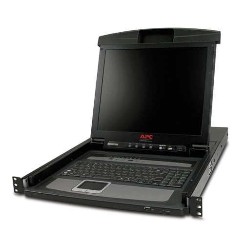 APC LCD Console KVM console with KVM switch 8 ports PS/2 17inch rack-mountable VGA Black 1U