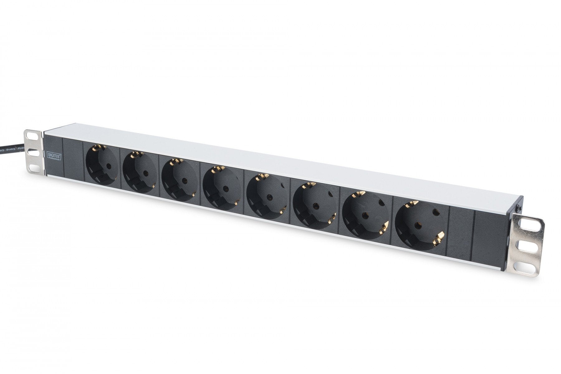 Digitus Bloc multiprise avec profilé en aluminium, prise électrique a contact de protection avec 8 sorties, connecteur a contact de protection pour câ