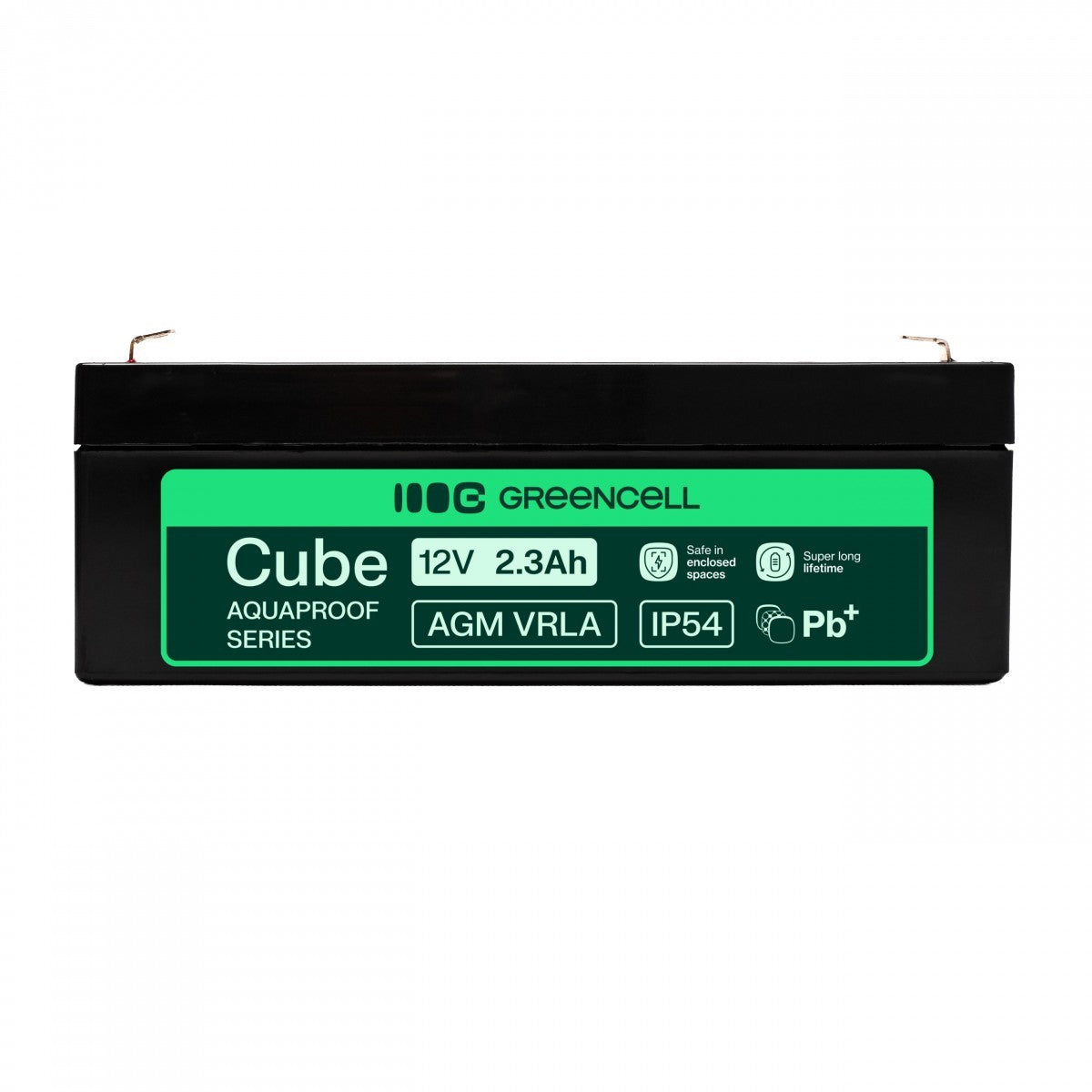 Batterie sans entretien Green Cell AGM VRLA 12V 2.5Ah pour caisses enregistreuses, jouets (178x36x66mm)