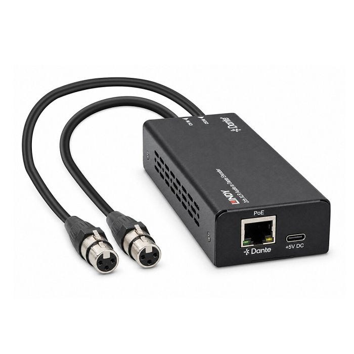 LINDY Encodeur audio 2 canaux XLR vers Dante