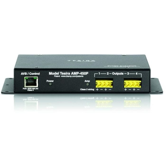Biamp Tesira 50W x 4 Channel PoE+ Conferencing Amplifier (4-pin Phoenix Connectors)