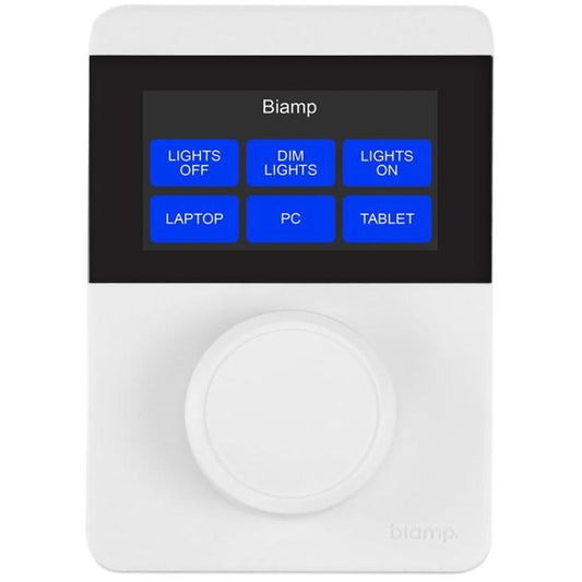 Biamp Apprimo TEC-X 1000 Blanc Platine de contrôle POE 6 boutons + knob pour DSP Tesira