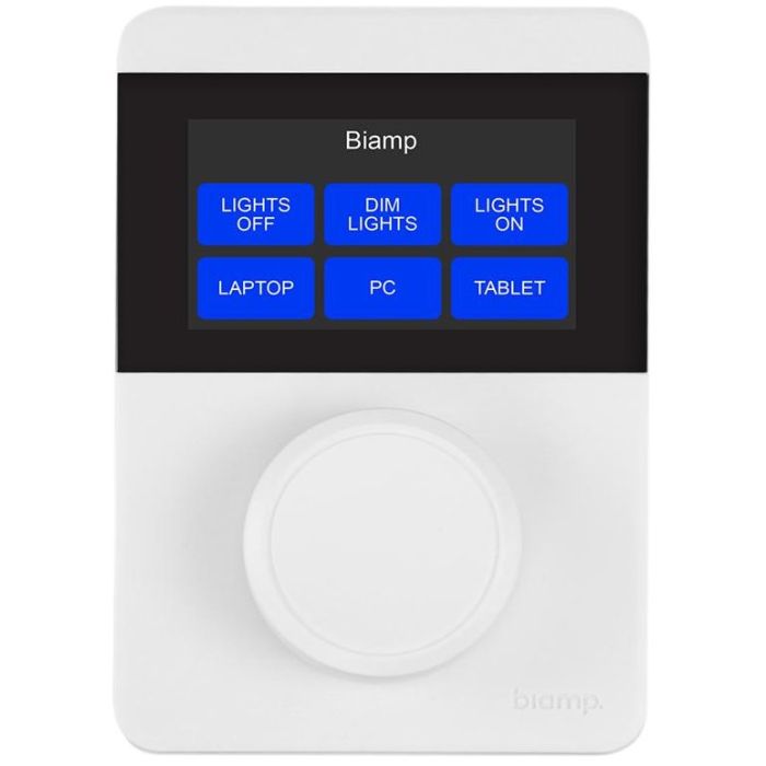 Biamp Apprimo TEC-X 1000 Blanc Platine de contrôle POE 6 boutons + knob pour DSP Tesira