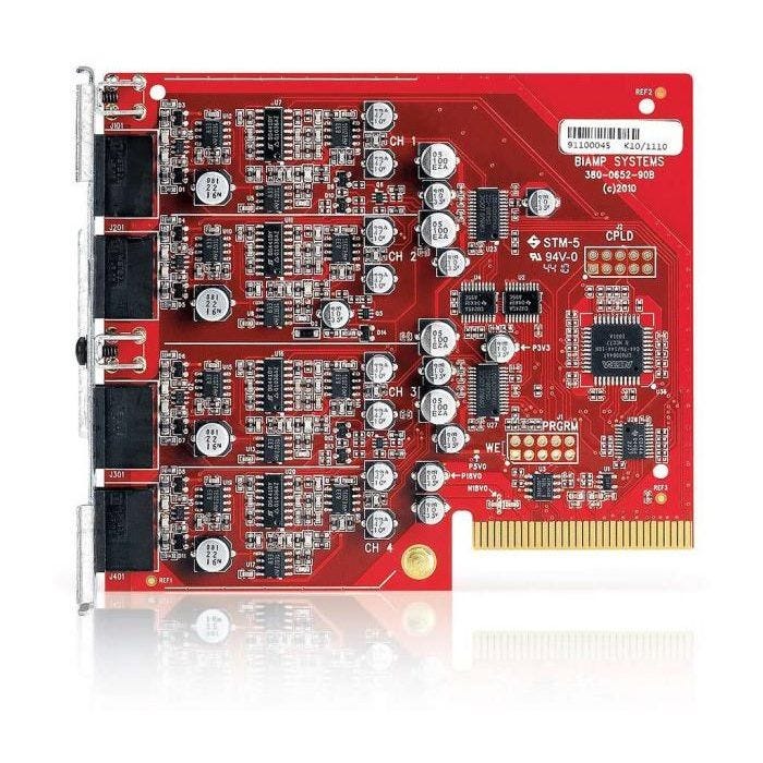 Biamp Tesira 4 Channel Mic/Line Input Card - Black