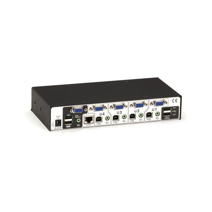 Black Box ServSwitch Wizard commutateur écran, clavier et souris Grille de montage Noir