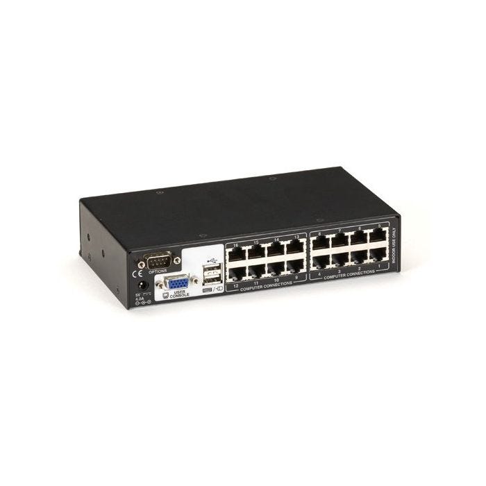 Black Box ServSwitch CX Quad IP commutateur écran, clavier et souris Noir