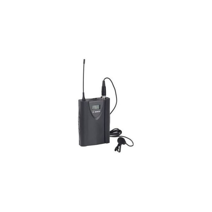Bosch Beltpack Transmitter 606630 MHz W Clip on Lavalier Microphone Black