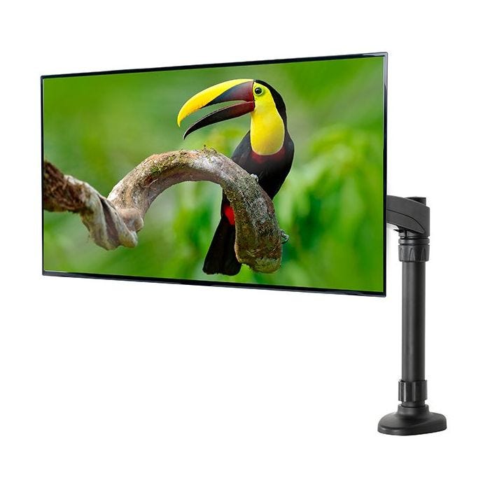 B-Tech BT7373/B Support de bureau à double bras inclinable et pivotant, aluminium, noir