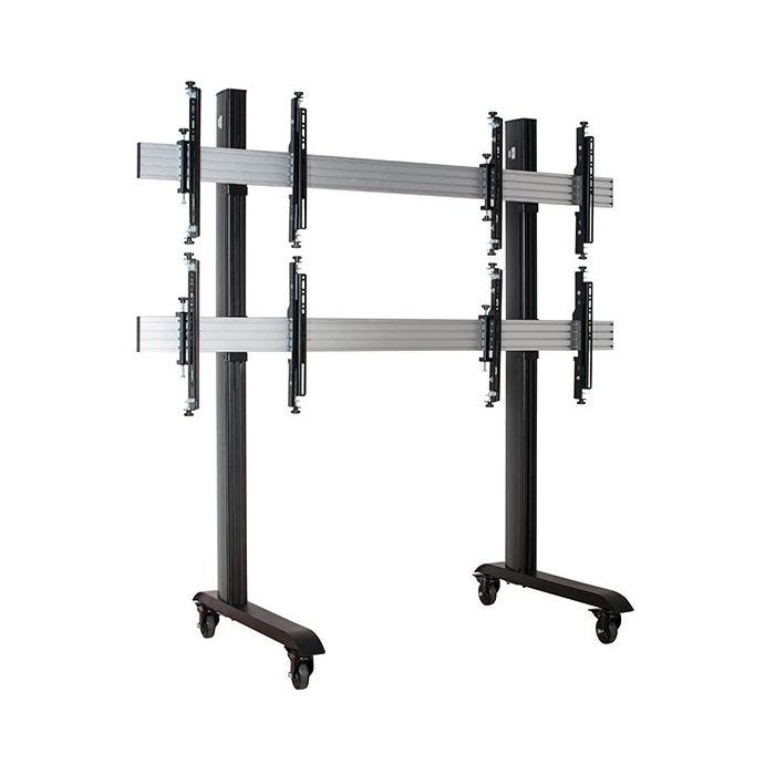 B-Tech SYSTEM X BT8371-2x2/BS 2 x 2 Système de montage mobile universel pour murs d'images avec micro-ajustement pour écrans de 46 à 60 pouces