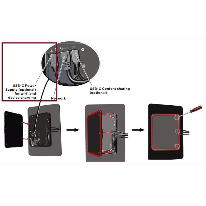 Biamp Optional power supply accessory for Apprimo Touch 10 UCX T supporting 65W USB C device charging or Wi Fi connections  100V to 240V