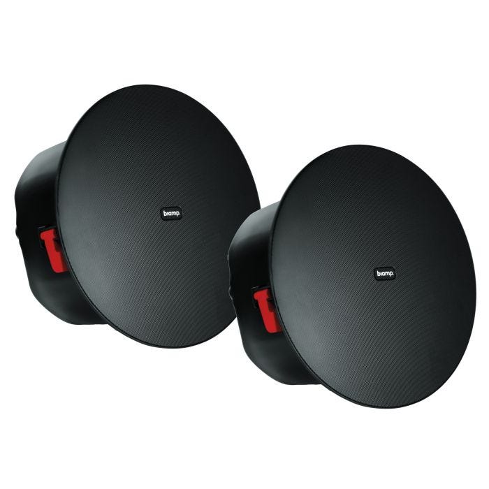 Biamp Desono C-IC6-BK Paire d'enceintes passives pour conférence, connectique classique et RJ45 pour raccordement sur kits de conférence Biamp (TCM-XA...), noir