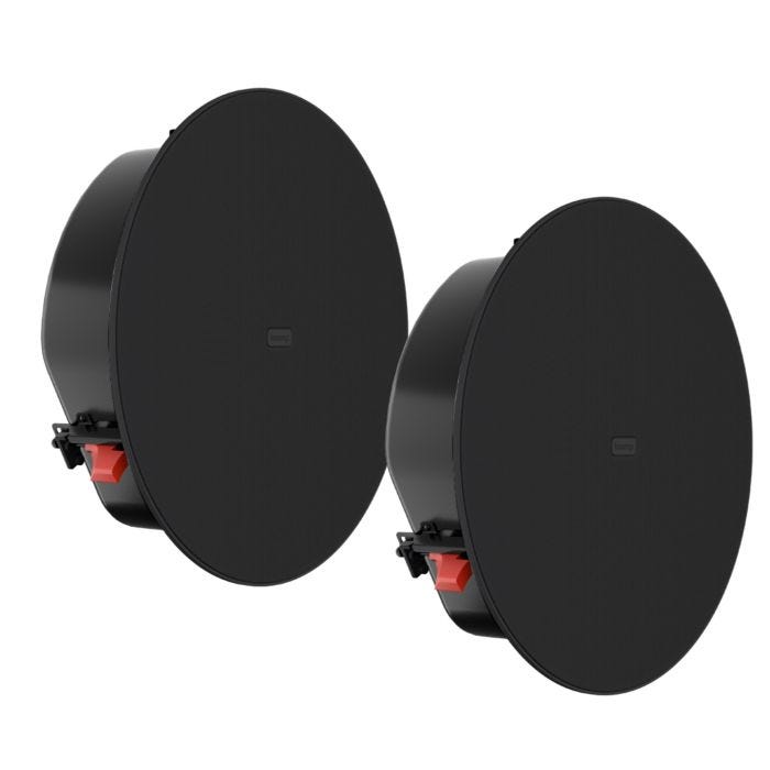 Biamp C-IC6LP-B Paire d'enceintes passives pour conférence, connectique classique et RJ45 pour raccordement sur kits de conférence Biamp (TCM-XA...), slim noir