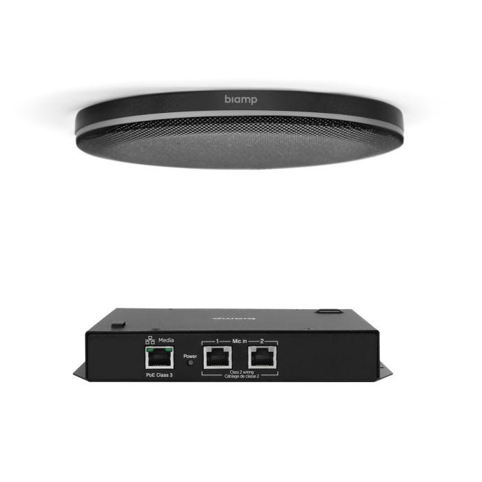Biamp Devio UCX Beamtracking ceiling microphone black surface mount
