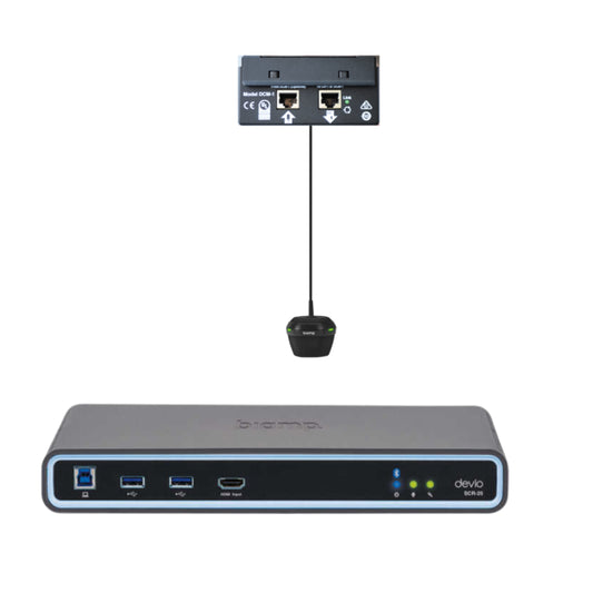 Biamp Devio SCR-25C-BK Ensemble Hub de conférence Devio SCR-25 avec micro suspendu, noir