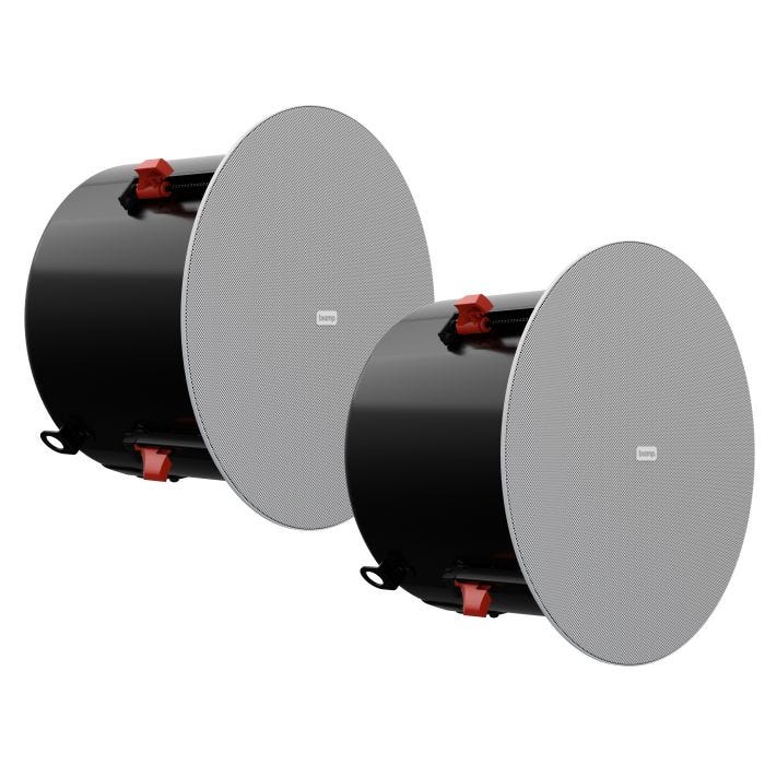 Biamp 8in Pair of 2-Way High Effieciency Coaxial Ceiling Loudspeakers - White
