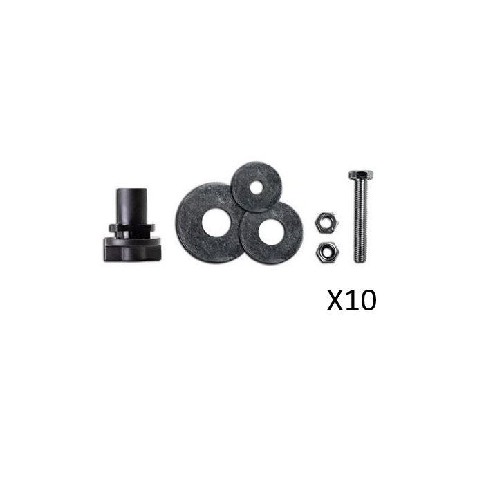 Biamp 10 Pack Basic Light Rail Adapter - Black