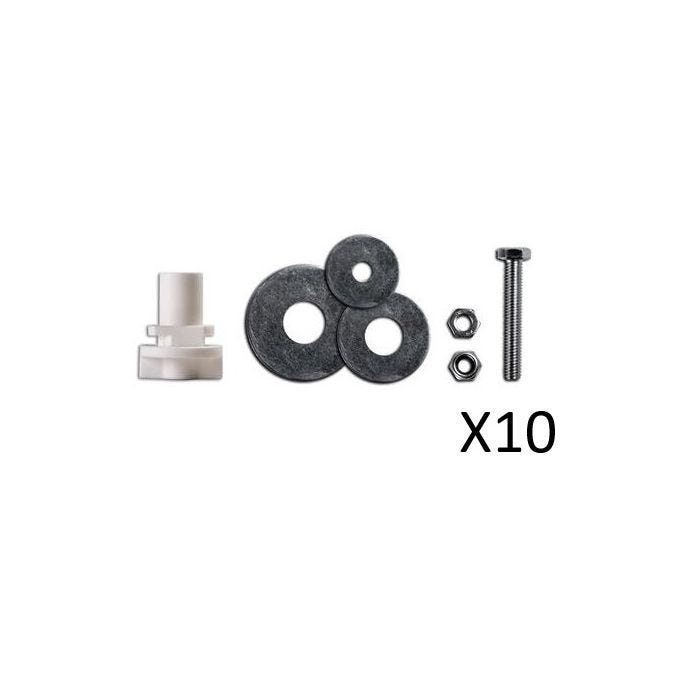 Biamp LRABAS-W Pack de 10 adaptateurs standards pour rail lumière, pour KUBO3/5, SDQ5P, et OVO5T, blanc