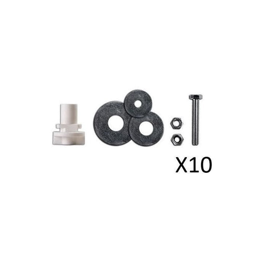 Biamp LRABAS-W Pack de 10 adaptateurs standards pour rail lumière, pour KUBO3/5, SDQ5P, et OVO5T, blanc