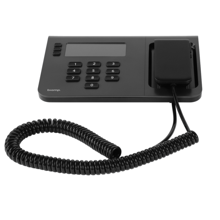 Biamp Tesira - 10-BUTTON convenience paging station with handheld microphone, tabletop or wall mount.