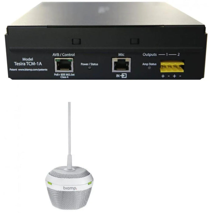 Biamp Parlé TCM-1A Blanc - Microphone pour DSP Tesira AVB / Devio SCX, ampli intégré