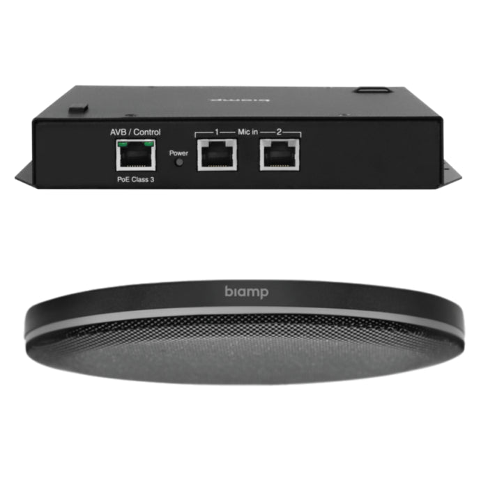 Biamp Parlé TCM-X Noir - Microphone Beamtracking de plafond pour DSP Tesira AVB / Devio SCX