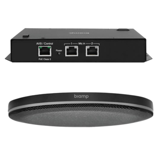 Biamp Parlé TCM-X Noir - Microphone Beamtracking de plafond pour DSP Tesira AVB / Devio SCX