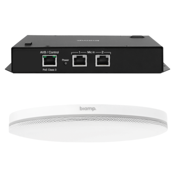 Biamp PLUG IN Ceiling microphone AVB white