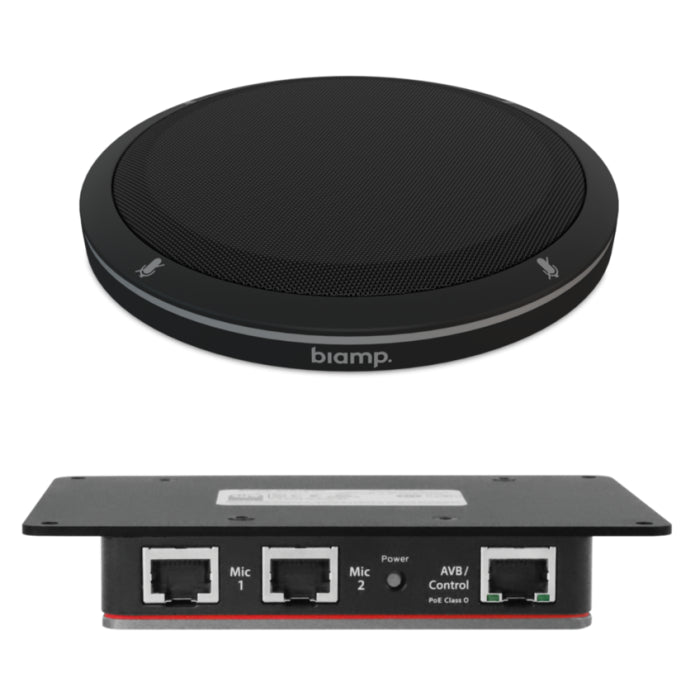 Biamp Parlé TTM-X Noir - Microphone Beamtracking de table pour DSP Tesira AVB / Devio SCX