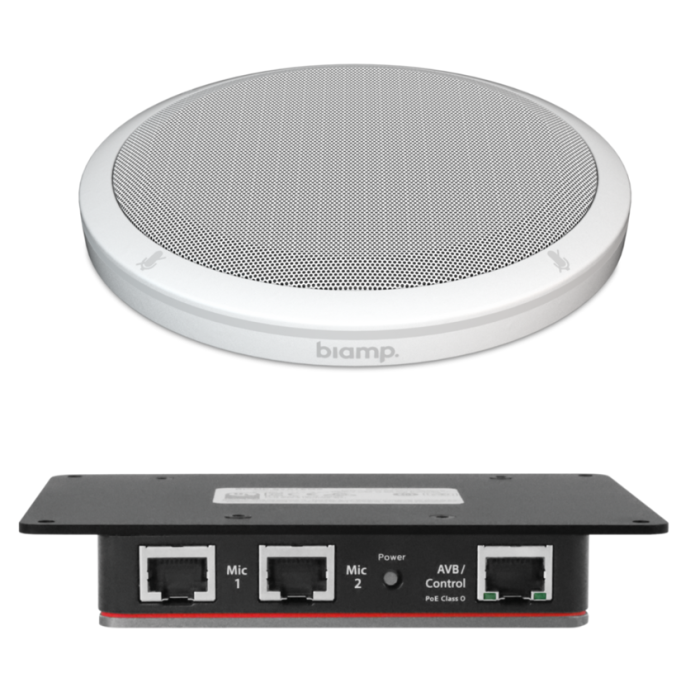 Biamp AVB lowprofile tabletop microphone for use in Tesira systems White