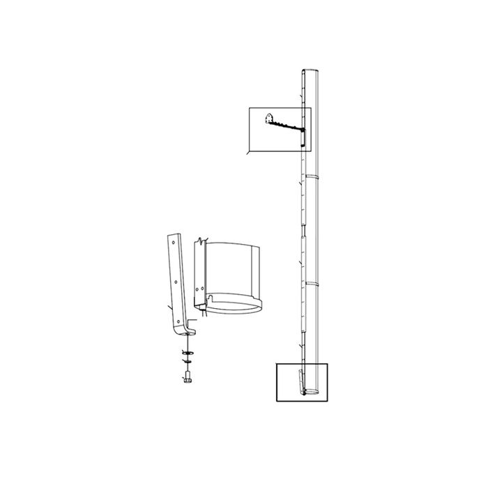 Biamp Desono ENT-PTW Fixation murale ajustable horizontalement et verticalement pour enceintes ENT modulaires, blanc