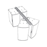 Biamp Community HSB-SBR54W Set d'assemblage pour 2 enceintes IP-1122/52 avec 1 ou 2 caissons, blanc