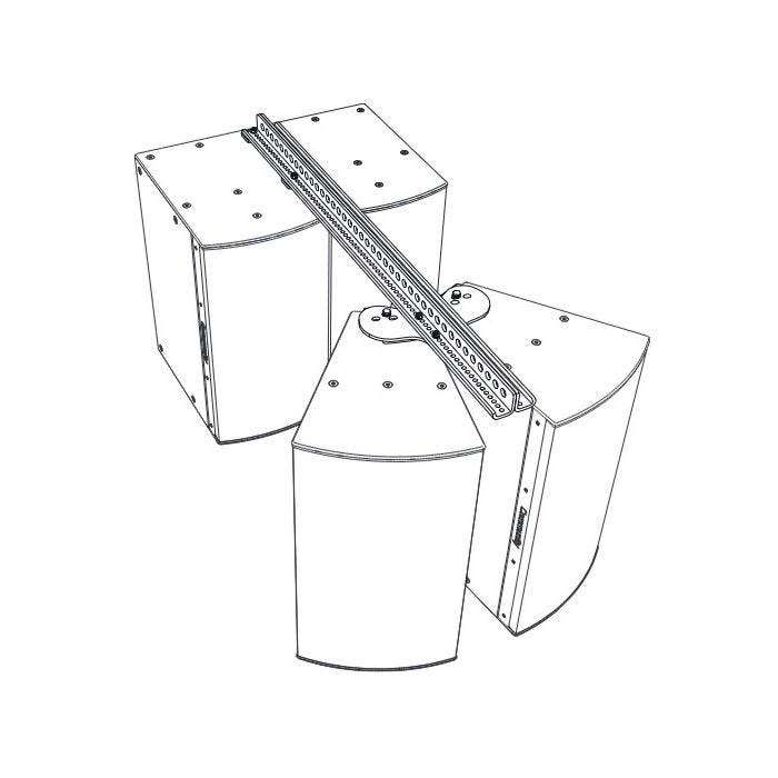 Biamp Community HSB-SBR54W Set d'assemblage pour 2 enceintes IP-1122 / 52 avec 1 ou 2 caissons, blanc