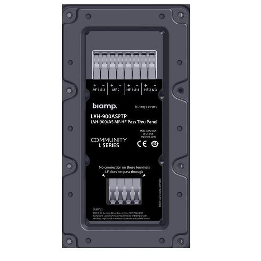 Biamp Community LVH-900ASPTP Plaque de connexion Pass Thru HF / MF pour LVH-900