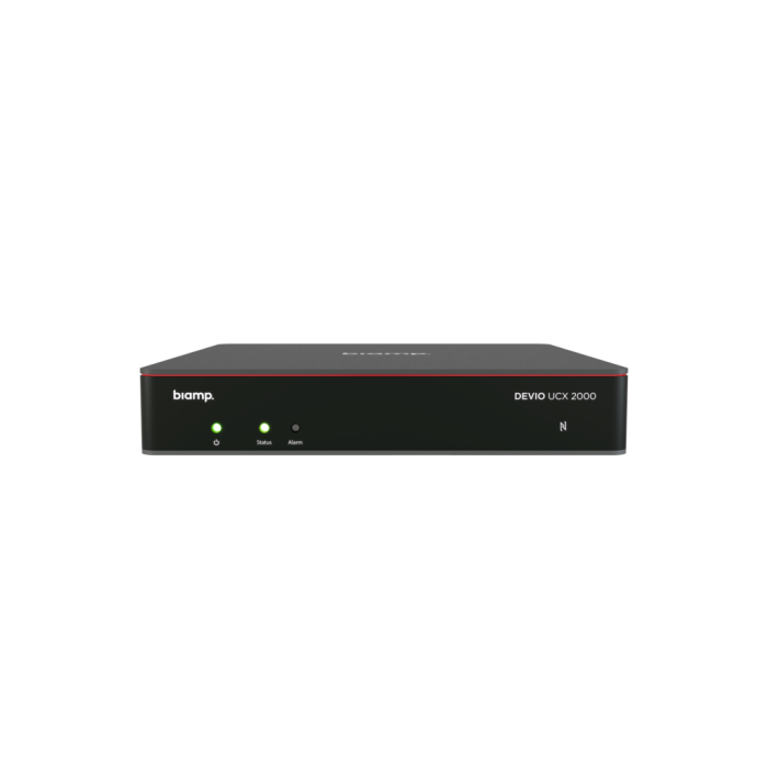 Biamp Android UC meeting room hub with USB C input and BYOM switch  HDMI input  supporting one display output and USB peripherals with PoE+ power for touch panel  microphones and amplifiers