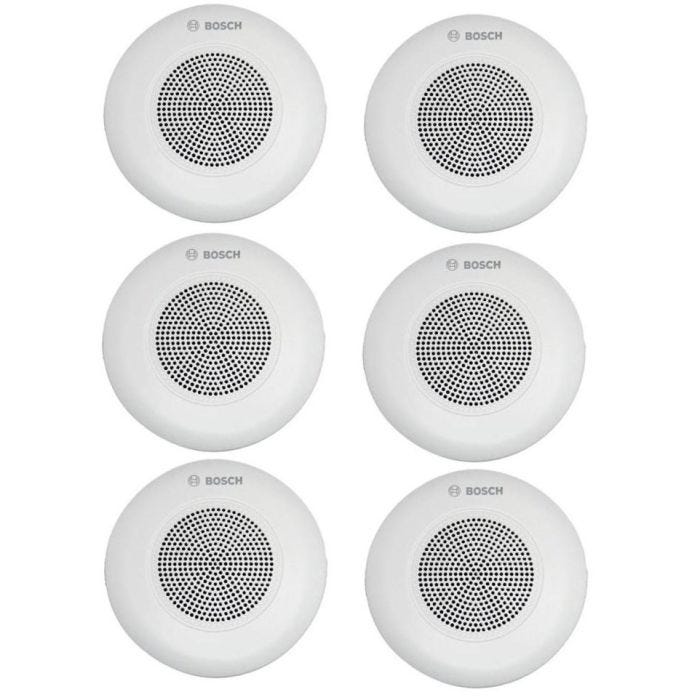 Bosch LC5-WC06E4 Lot de 6 mini haut-parleurs 6W en 100V. EN54-24. Adapté aux environnements humides et chargés en chlore ou en sel