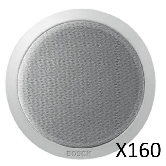Bosch LHM0606/10 Lot de 160 haut-parleurs de plafond 6W en 100V. Grille métallique blanc (RAL9010)