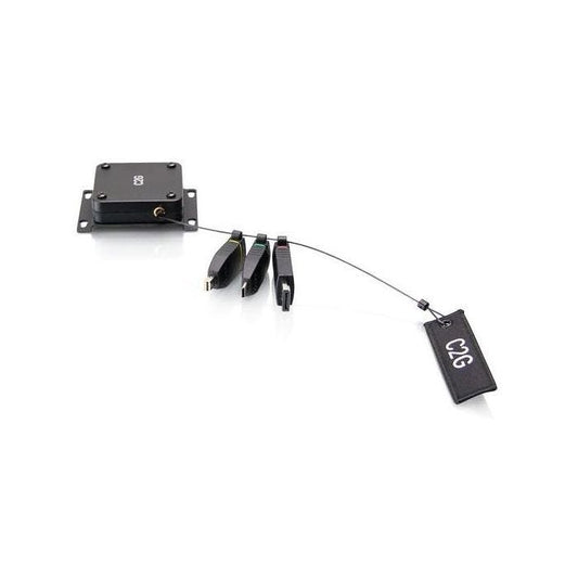 C2G Anneau adaptateur universel rétractable 4K HDMI[R] avec Mini DisplayPort[TM], DisplayPort et USB-C[R] codés couleur