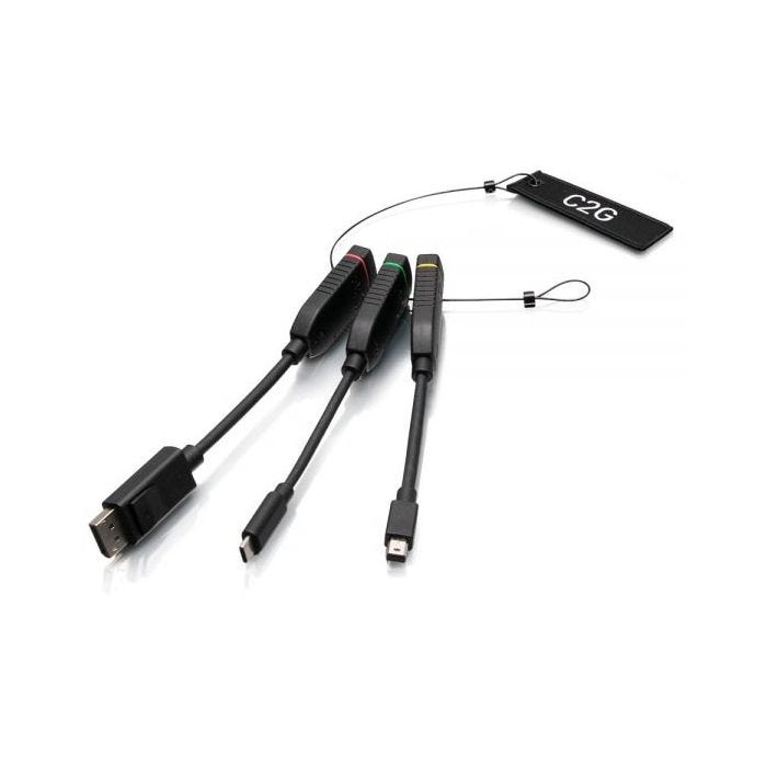 C2G Universal 4K HDMI Dongle Adapter Ring avec Mini DisplayPort, DisplayPort, et USB-C