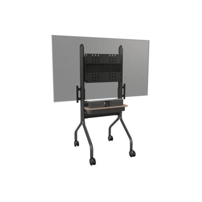 Chief Voyager Large Manual Height Adjustable AV Cart for Screen SizesÂ 50in - 85in or up to 79.4Kg Black